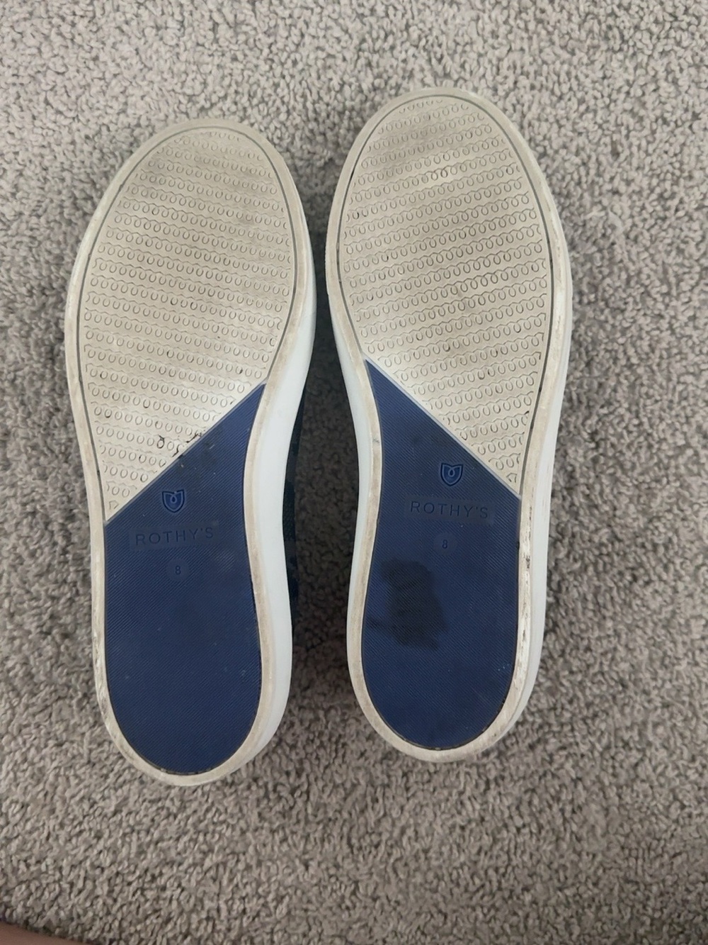 Rothy’s The Sneaker Camo Knit Slip On Shoes Black Blue Women’s 8 - Picture 2 of 6